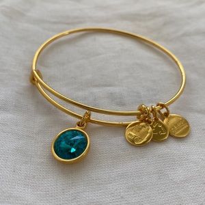 Alex and Ani Blue Zircon gold bracelet - December birthstone